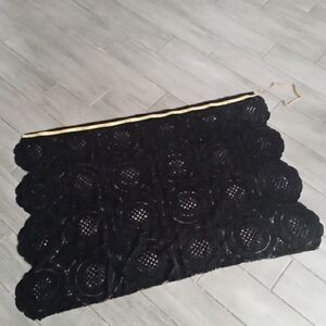 Beautiful Black Material W Scalloped Edge